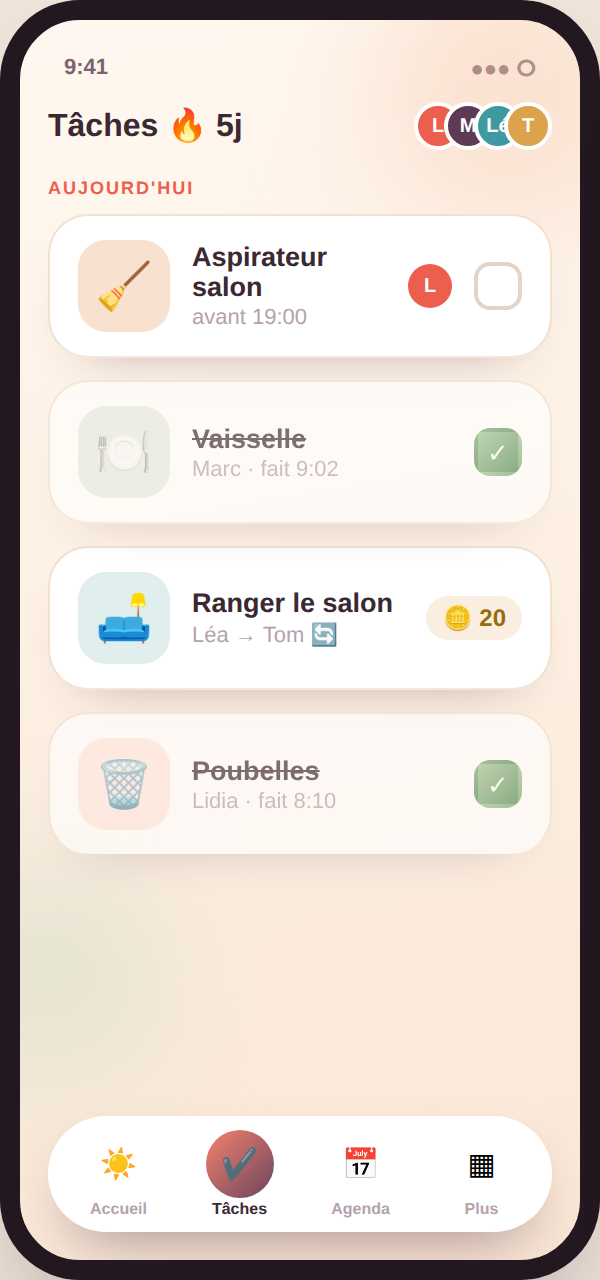 Écran des corvées